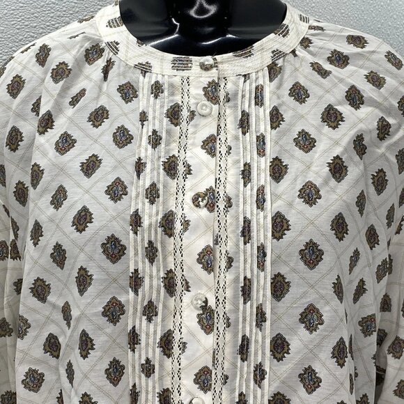 NEW VERONICA BEARD Lollie Paisley Button-Down Blouse – White Dove/Multi – S - Picture 11 of 12